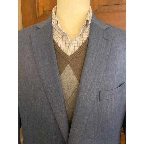 Ralph Lauren Mens 44L Solid Blue Sport Coat Two-Button Lightweight Jacket Blazer - Picture 2 of 16